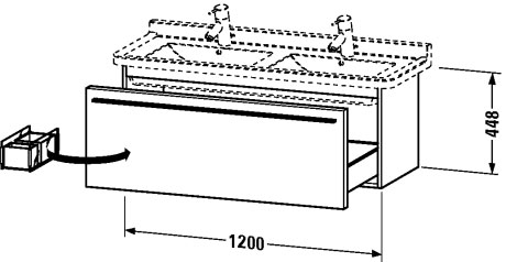 XL605904343 X-Large Тумбочка подвесная Базальт матовый, декор Duravit - Вид №1