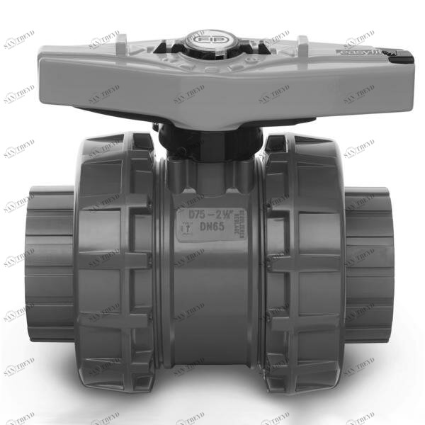 SANIT 305050210 2-ходовой шаровой кран R 2 1/2 "- 4", VXE-Easyfit, PVC-U, резьбовые втулки 