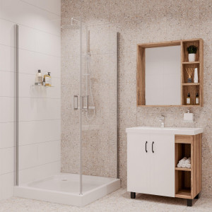 Душевое ограждение NG- 6604-08 (100*100*190) квадрат, двери распашные, 1 место