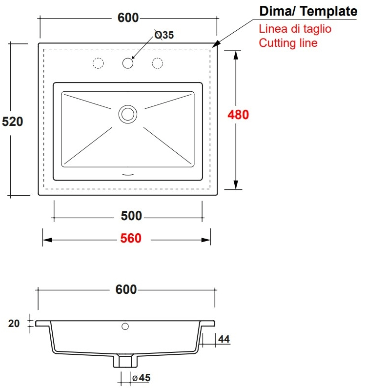 Lil4660101 Встроенная раковина под столешницу овальная Olympia Ceramica LAVABI D'ARREDO - Вид №2