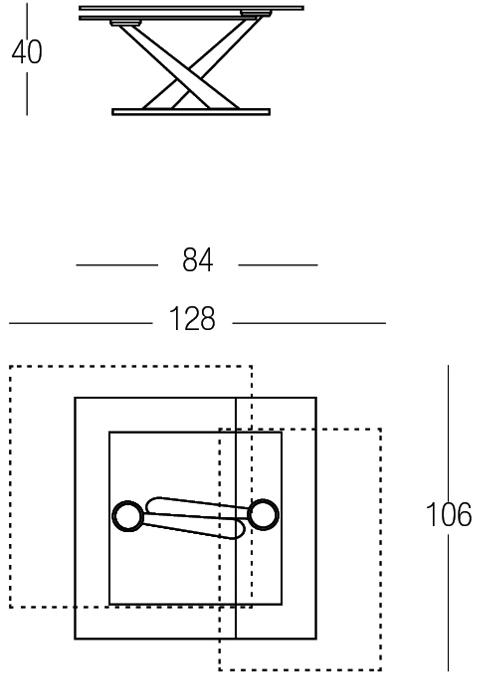 NAOS Раскладной квадратный журнальный столик из хрусталя sun-id-1349834 - Вид №4