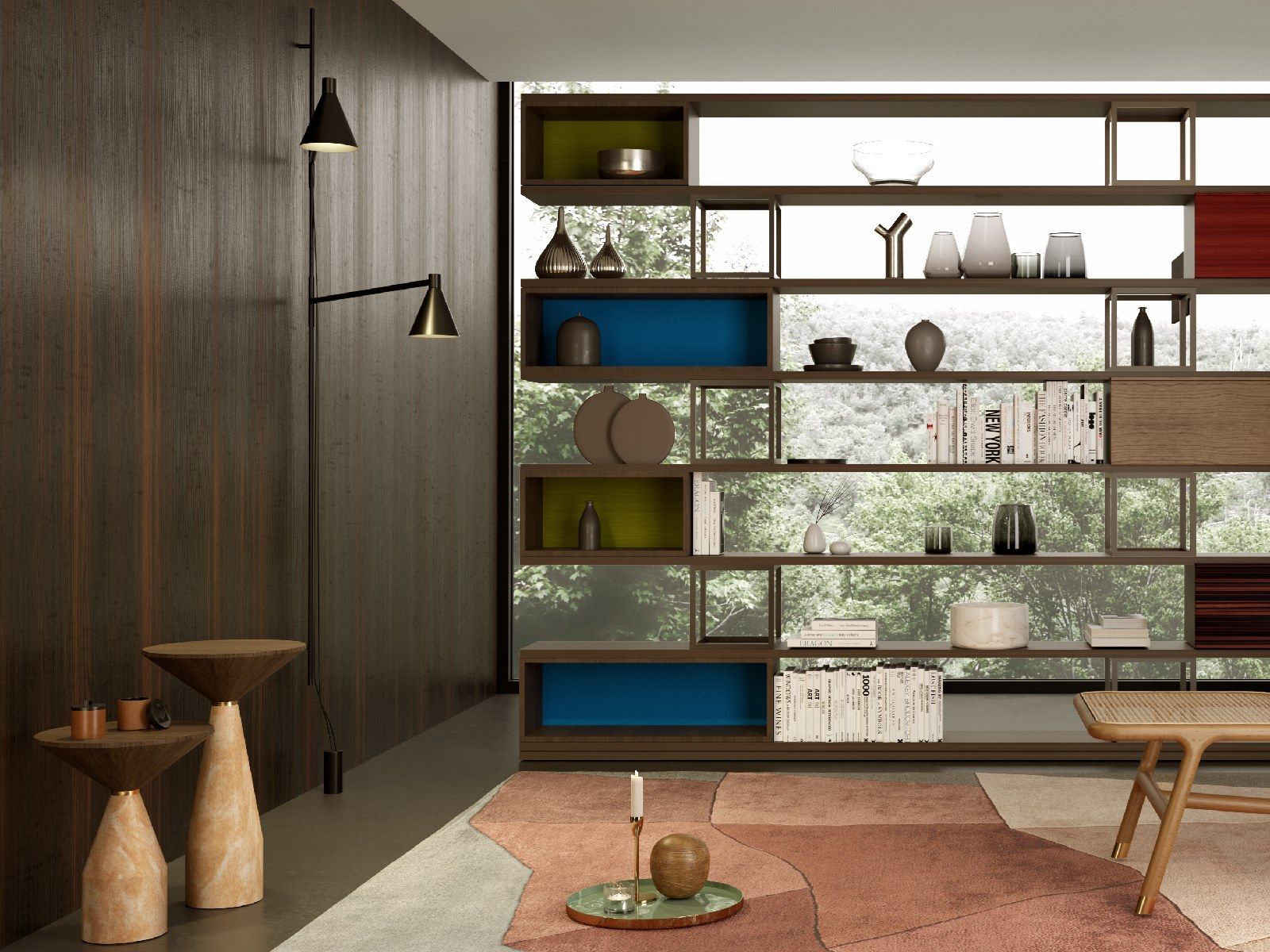 Высокий круглый журнальный столик из ясеня и мрамора Morelato CINO ARCH-00049424 - Вид №5