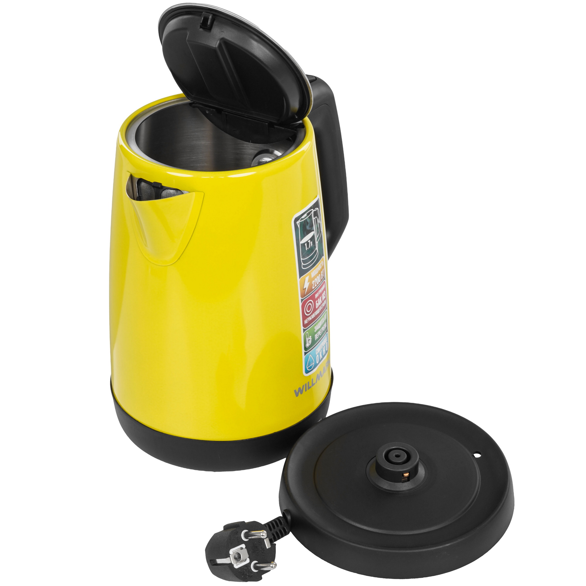 9908682 Электрочайник WILLMARK WEK-1758S желтый STDN-0092754 - Вид №4