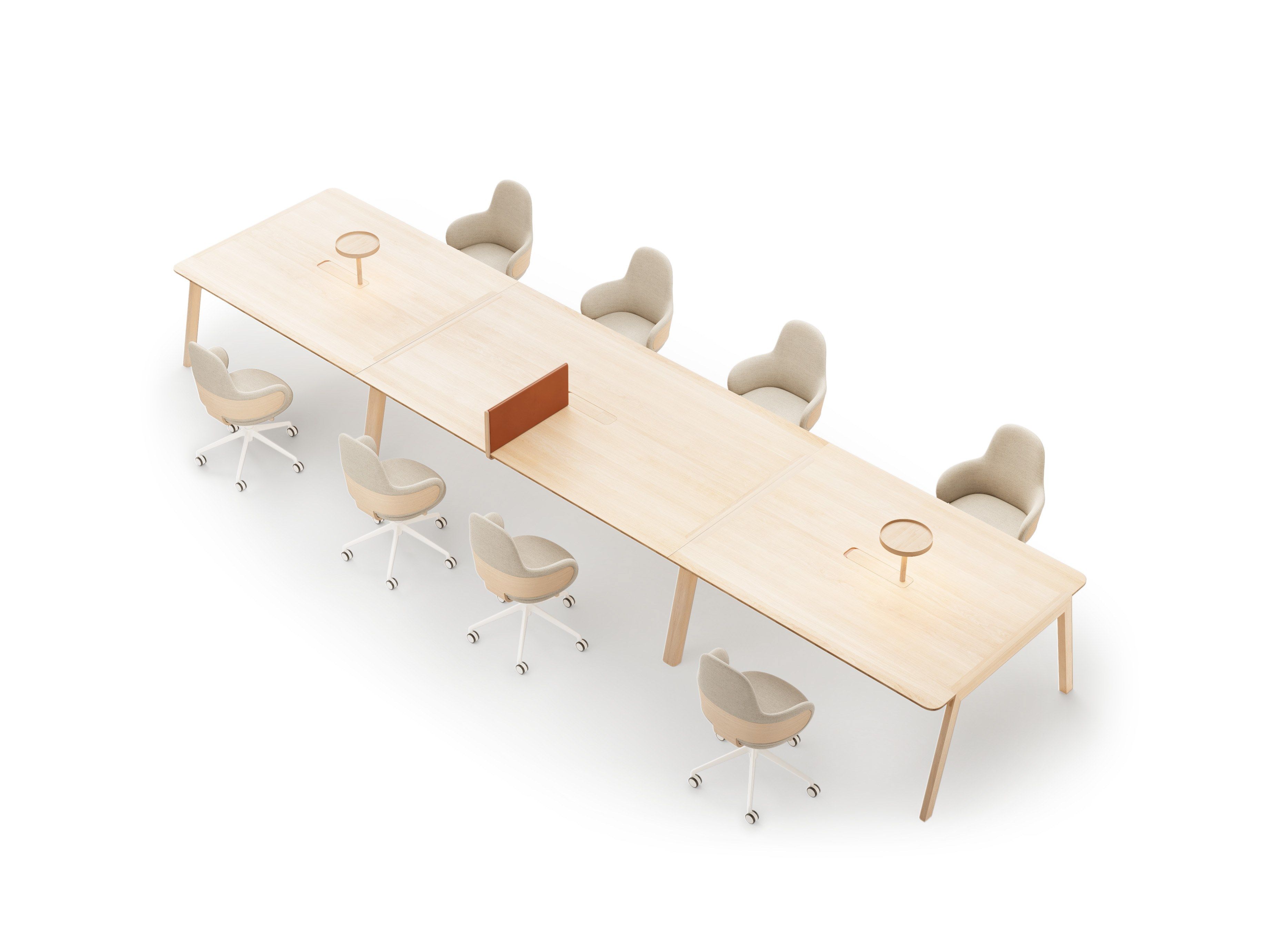 Прямоугольный стол для совещаний из дуба с системой люверсов ALKI Heldu ARCH-00015502 - Вид №17