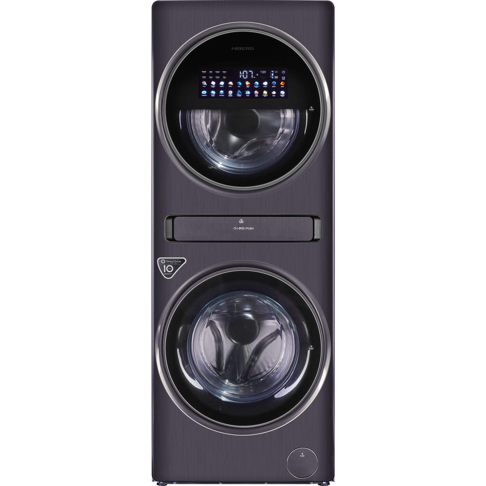 9171883 Стирально-сушильная машина HIBERG TOWER i-DD 107-612 Sd серый STDN-0122866