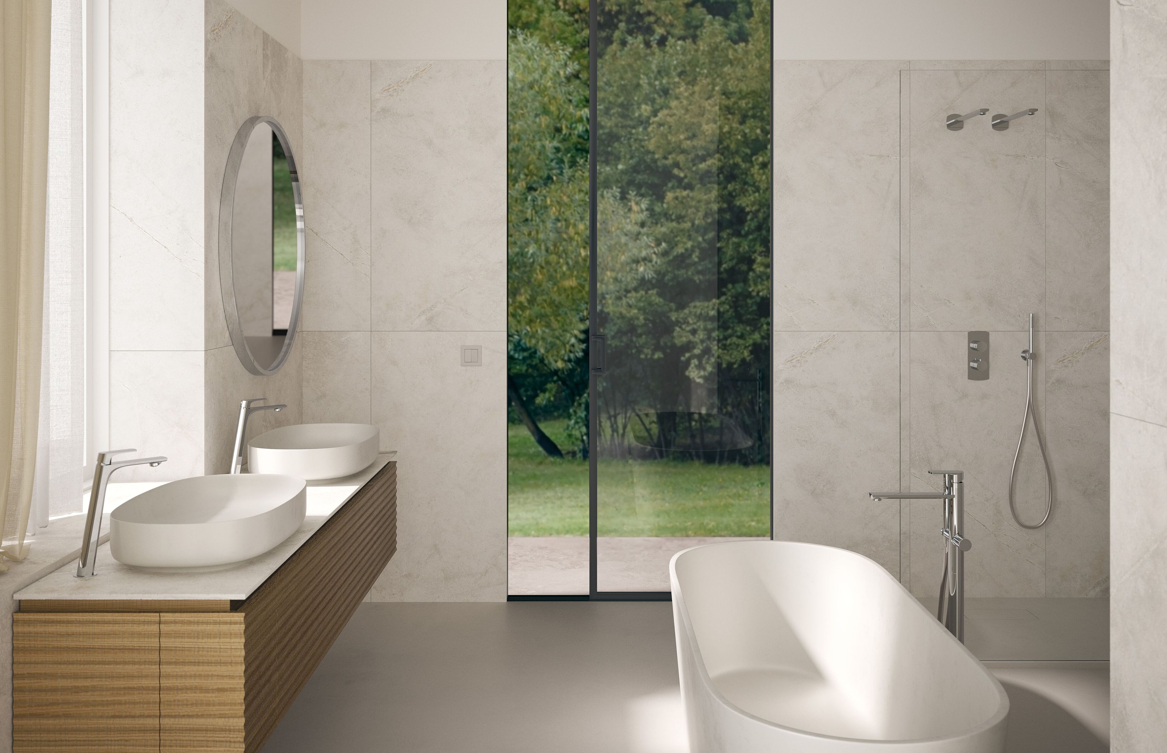 Однорычажный латунный смеситель для ванны с ручным душем Rubinetterie Treemme Albatros ARCH-00143867 - Вид №1