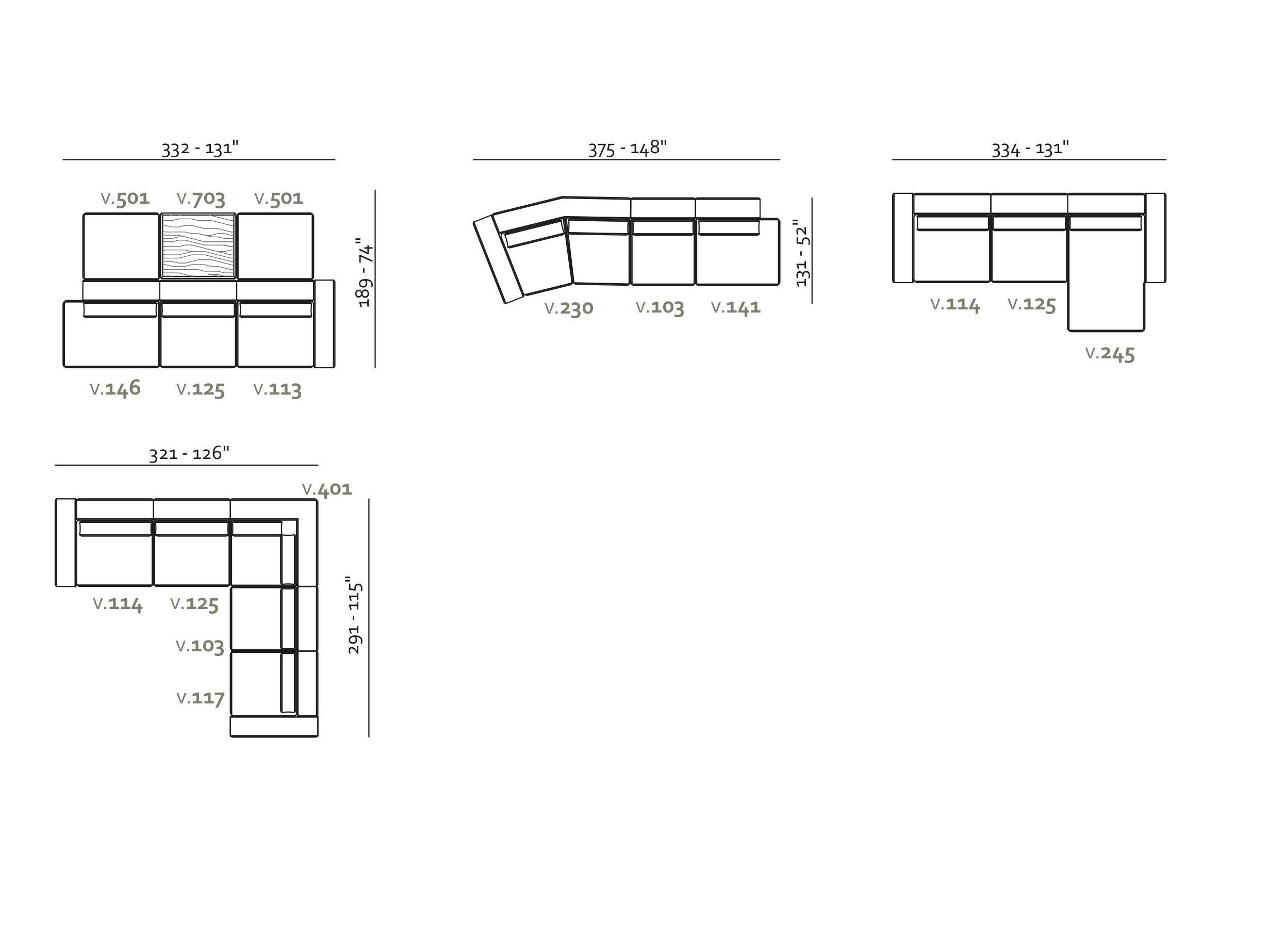 Модульный тканевый диван Max Divani RAJA ARCH-00020198 - Вид №8
