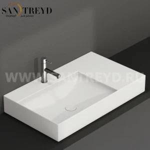 B6R80SBO Подвесная раковина настенная прямоугольная Ceramica Globo T-EDGE белая