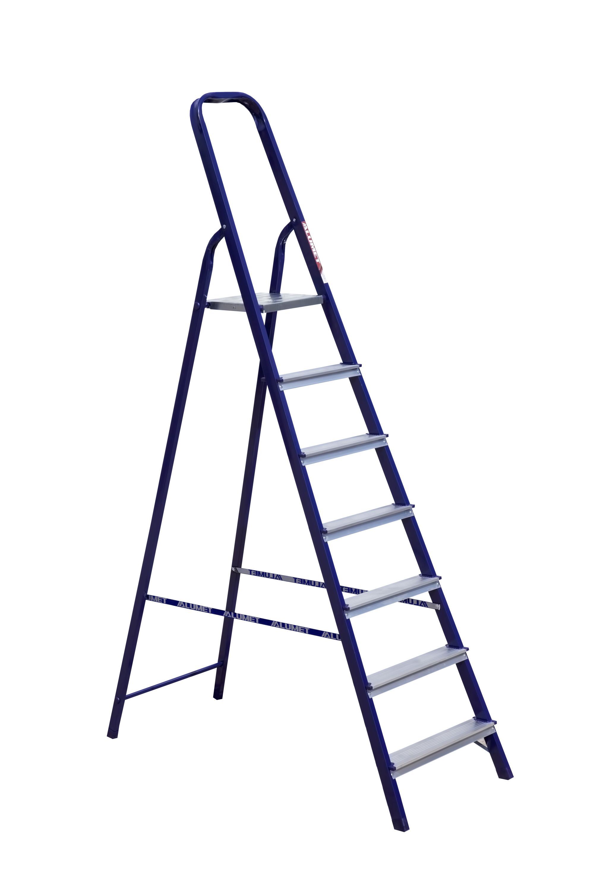Стремянка стальная с алюминиевыми ступенями M 8407 ALUMET 