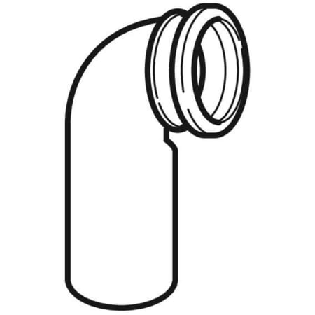 GEBERIT 367.925.16.1 Соединительное колено Geberit PE 90°, для подвесного унитаза, с расширением  - Вид №1