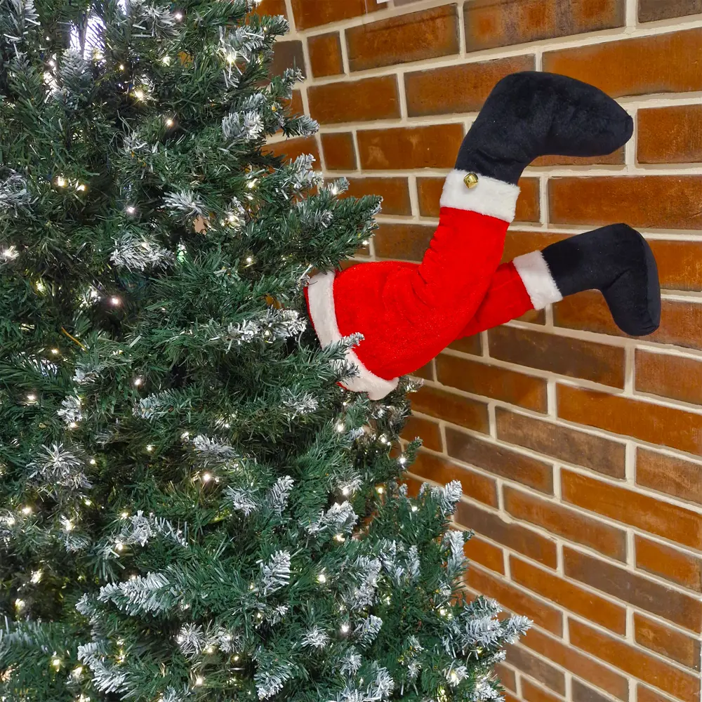 89378391 Елочная игрушка Ноги санты в елке 10x38 см разноцветный STLM-1524549 Santreyd  - Вид №3