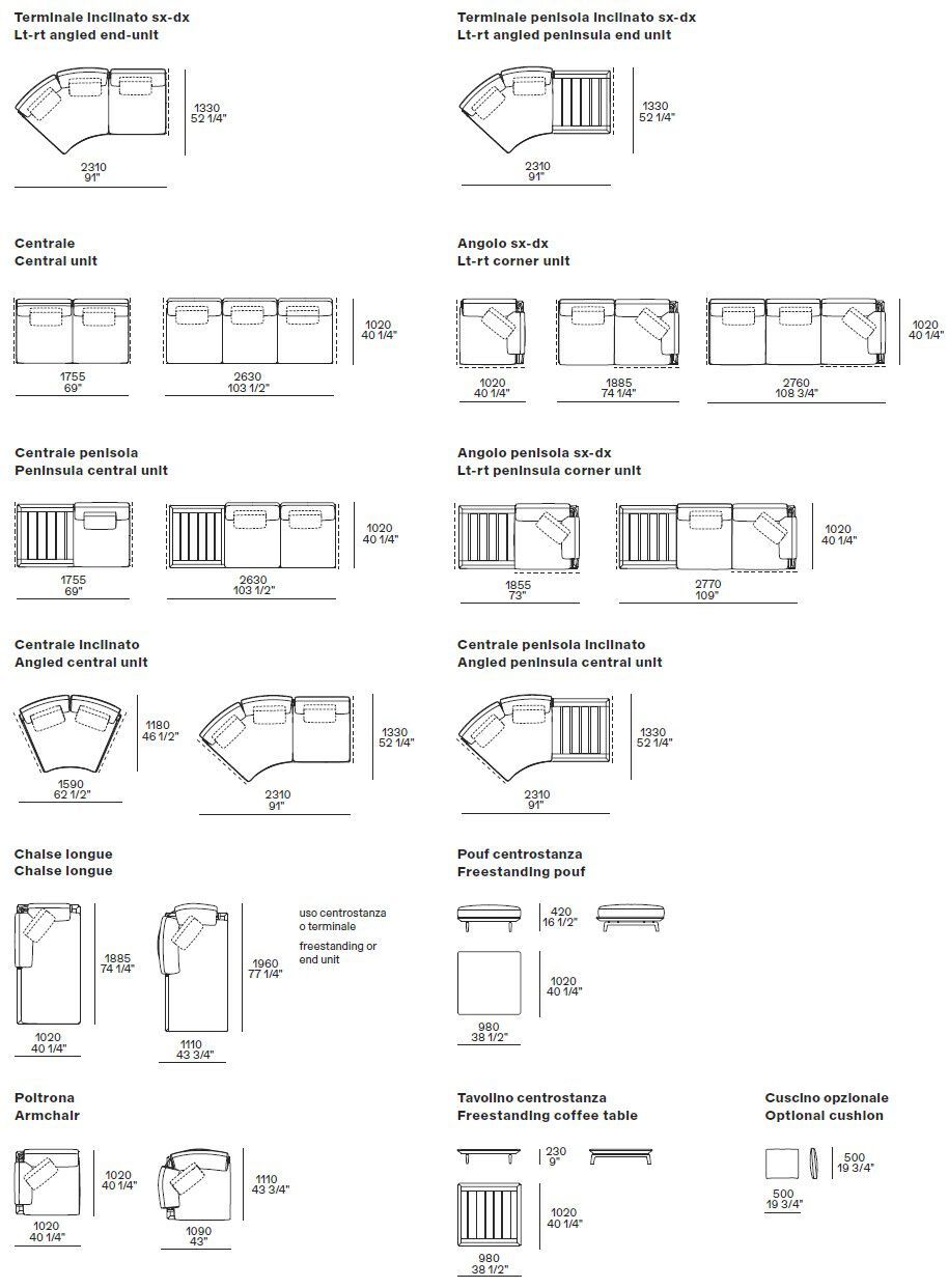 4-местный тканевый садовый диван Poliform LAGOON ARCH-00111619 - Вид №3