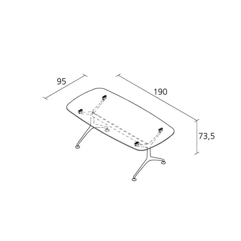 Стеклянный овальный стол Alias Frametable ARCH-00011103 - Вид №1