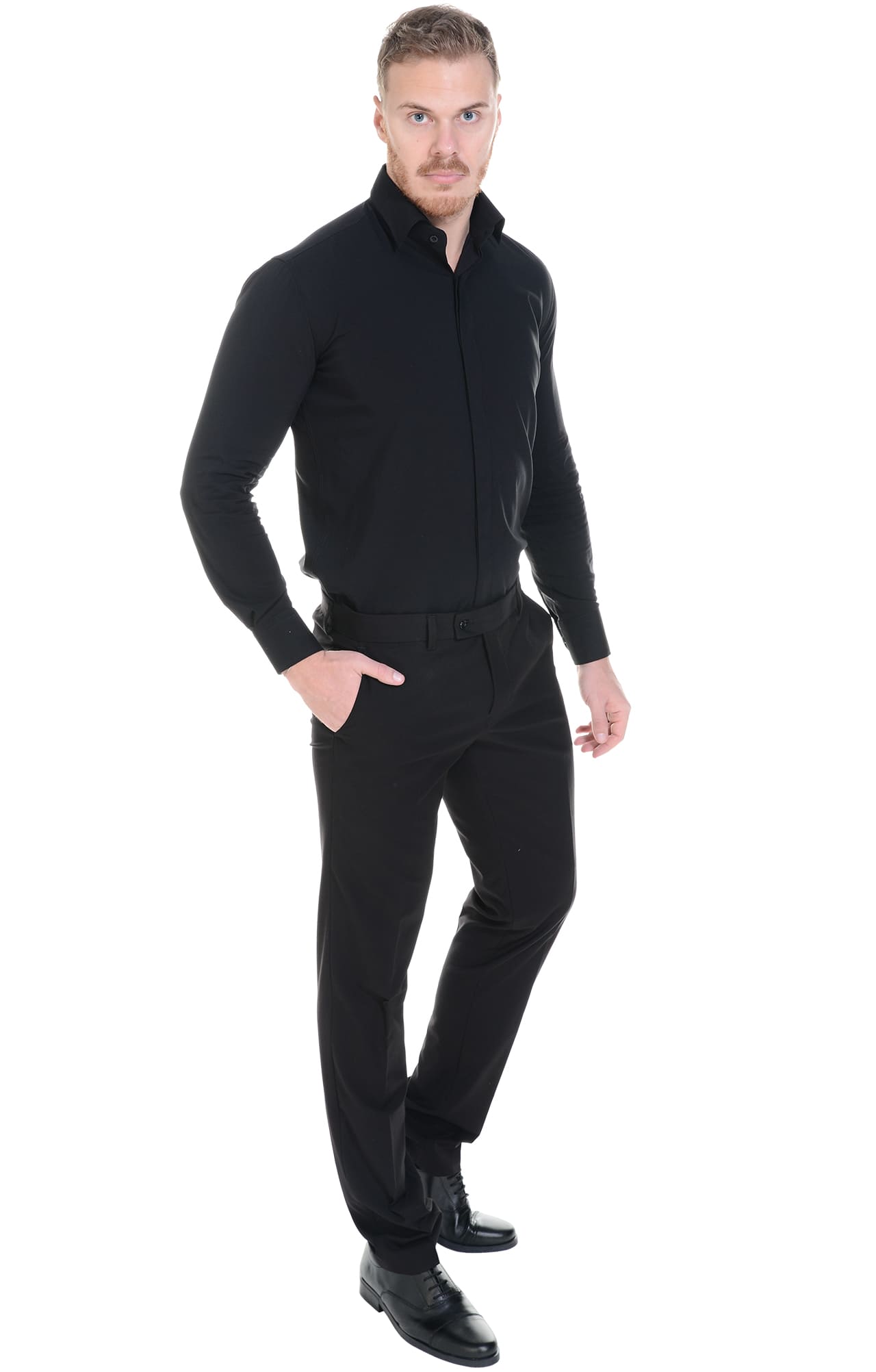 62482 Рубашка мужская  black El-Risto  Корпоративная одежда  размер 43/176-182  - Вид №10