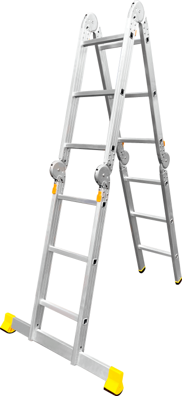 Алюминиевая четырехсекционная шарнирная универсальная лестница (трансформер) T 4133L ALUMET 