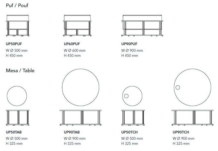 Mobboli Круглый пуф из ткани Up Up50puf, up60puf, up90puf - Вид №7