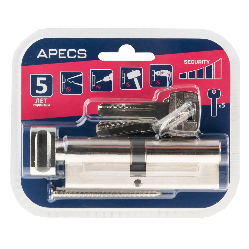 APECS Pro LM-110-C-NI Цилиндровый механизм с защитой от взлома 84168068 SM STLM-0046679 - Вид №3