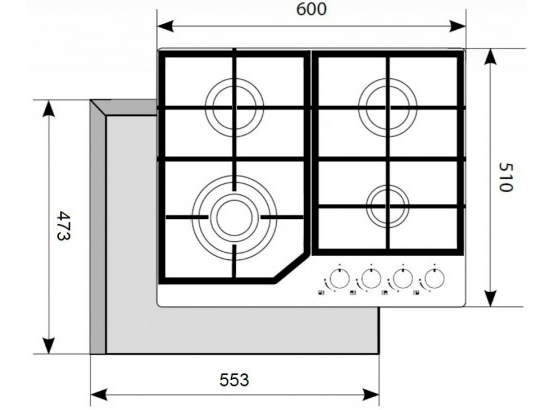 8159964 Газовая варочная поверхность Akpo PGA 604 HGC-T BL STDN-0101662 - Вид №6