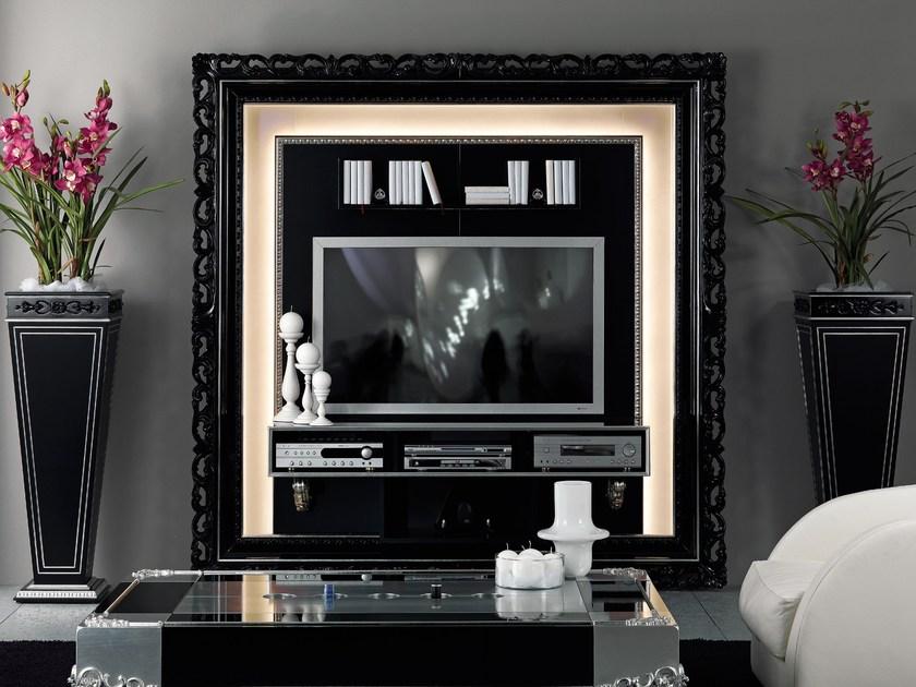 Vismara Design Стенка из лакированного дерева в стиле барокко с подставкой под телевизор Classic sun-id-1387076 - Вид №3