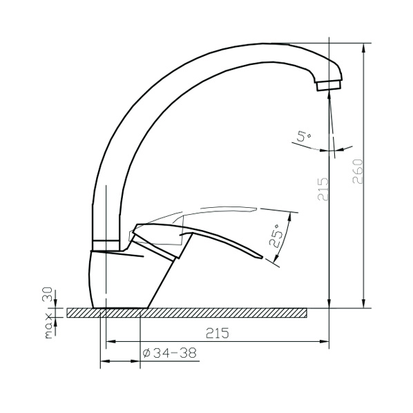 40-03 Jamaica  Смеситель для кухни  ARGO kran 4003jamaica - Вид №1