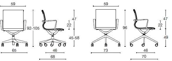 Diemme Офисное кресло из ткани с 4-мя спицами на колесиках Liberty sun-id-1435256 - Вид №6