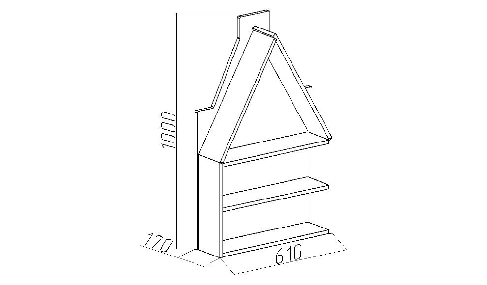 Полка-домик детская "Амстердам-3" МАНДАРИН АМСТЕРДАМ 179549 Зеленый Santreyd  - Вид №3
