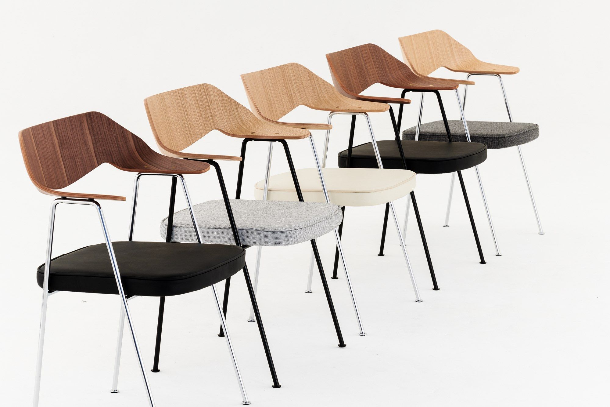 Стул с подлокотниками из кожи и шпона Case 675 ARCH-00046033 - Вид №16