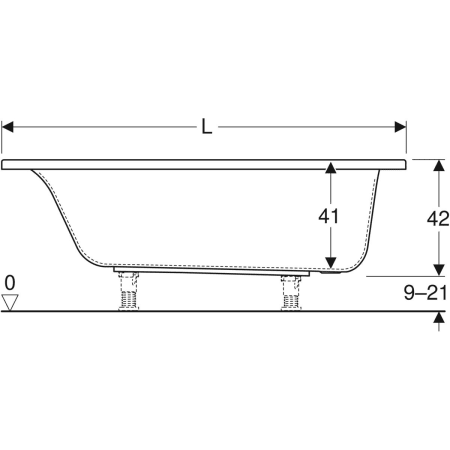 554.303.01.1 Прямоугольная ванна Geberit Renova Plan Geberit  - Вид №3
