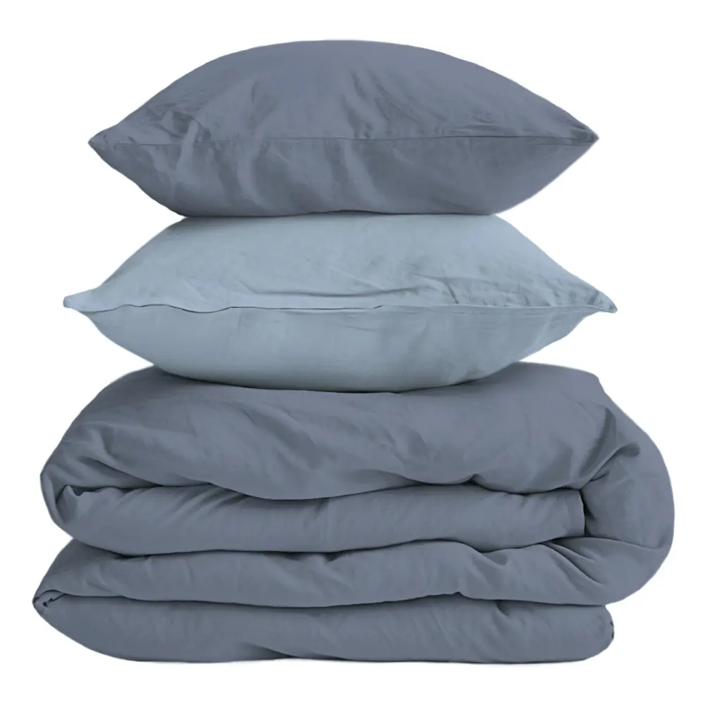 Комплект постельного белья НТК двуспальный из полисатина глубокого синего цвета 89404952 STLM-1568331 - Вид №2