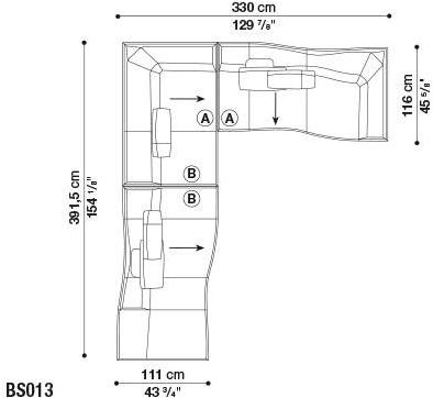 B&B Italia Модульный угловой диван из ткани Bend sun-id-1444225 - Вид №34