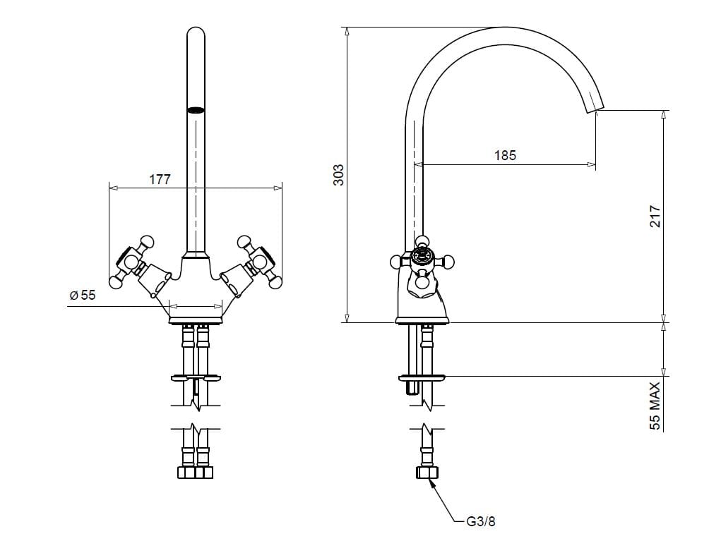Кухонный кран с поворотным изливом Gaia Mobili Complements ARCH-00030825 - Вид №2
