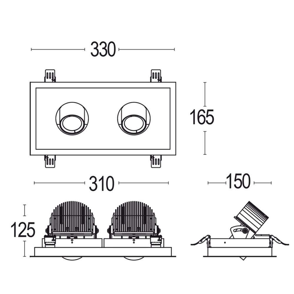 Gekko 2L SQ Trimless Ghidini Gekko SQ Trimless .01 Белый (Матовый)  - Вид №1