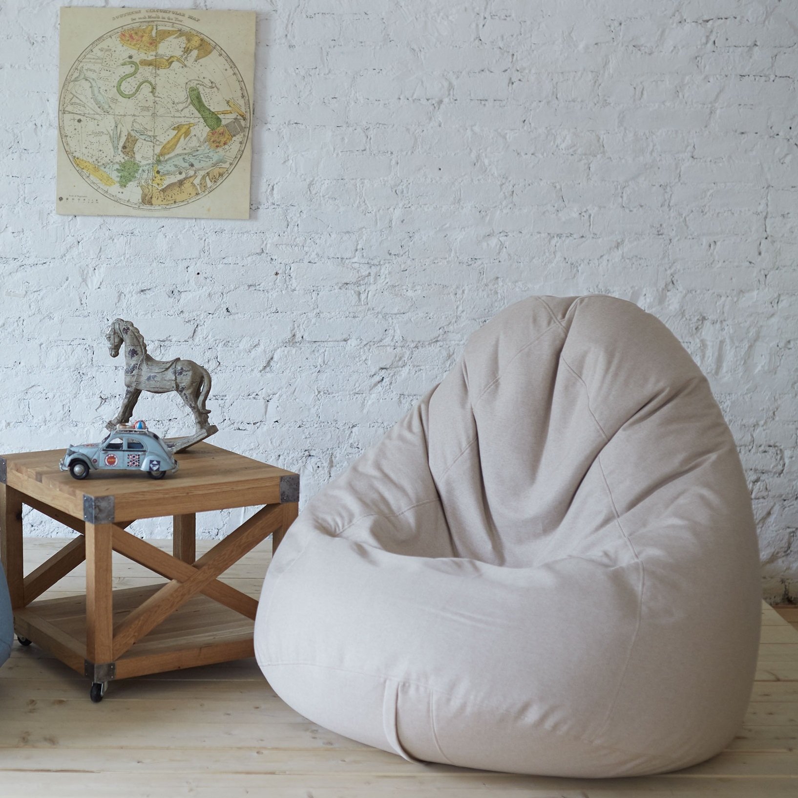 Кресло-мешок "Латте" бежевое Kiton 01 МАСТЕРСКАЯ КРЕСЛО  335310 Серый Santreyd  - Вид №1