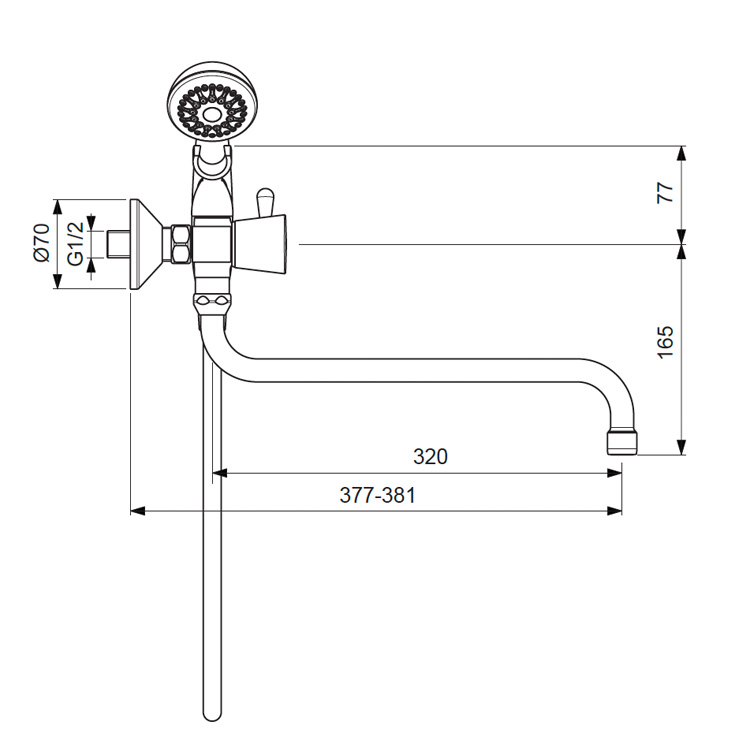 BA345AA Смеситель для ванны/душа VIDIMA QUADRO - Вид №1