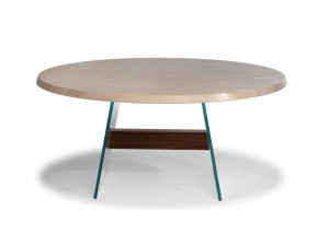 Круглый травертиновый стол