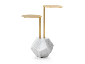 Журнальный столик с двойным верхом и основанием из черного мрамора marquiña