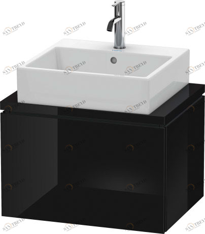 LC580004040 Тумбочка для компактной консоли L-Cube #LC5800 620 x 477 мм Черный глянцевый лак Duravit