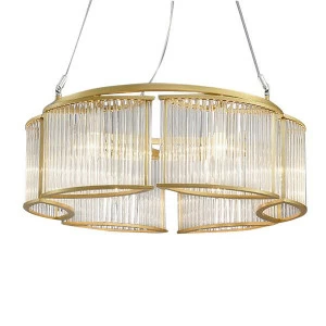 Люстра стеклянная 24х63 см золотая Collection 9512R/6 DELIGHT COLLECTION ДИЗАЙНЕРСКИЕ 00-3883147 Золото;прозрачный