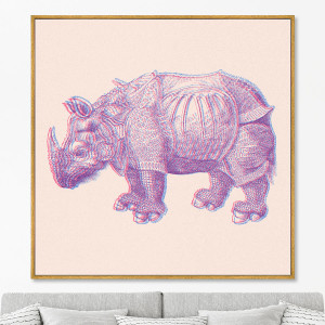 90603493 Репродукция картины на холсте "Rhino rebirth. 2022г" 105x105 см STLM-0302445 КАРТИНЫ В КВАРТИРУ