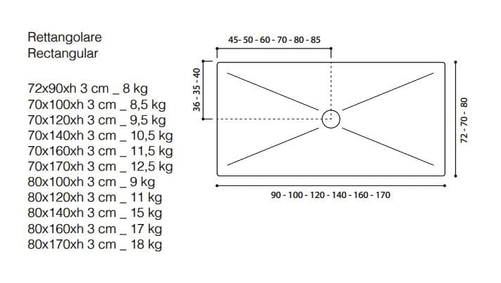 Прямоугольный акриловый поддон для душа TAMANACO ACRYLIC H3 ARCH-00023435 - Вид №6