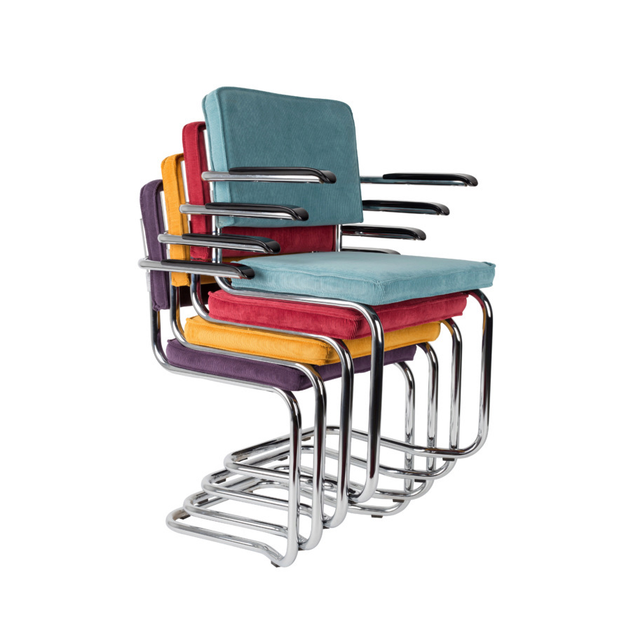 Кресло Ridge Kink Rib оранжевое Zuiver 1200046 - Вид №7