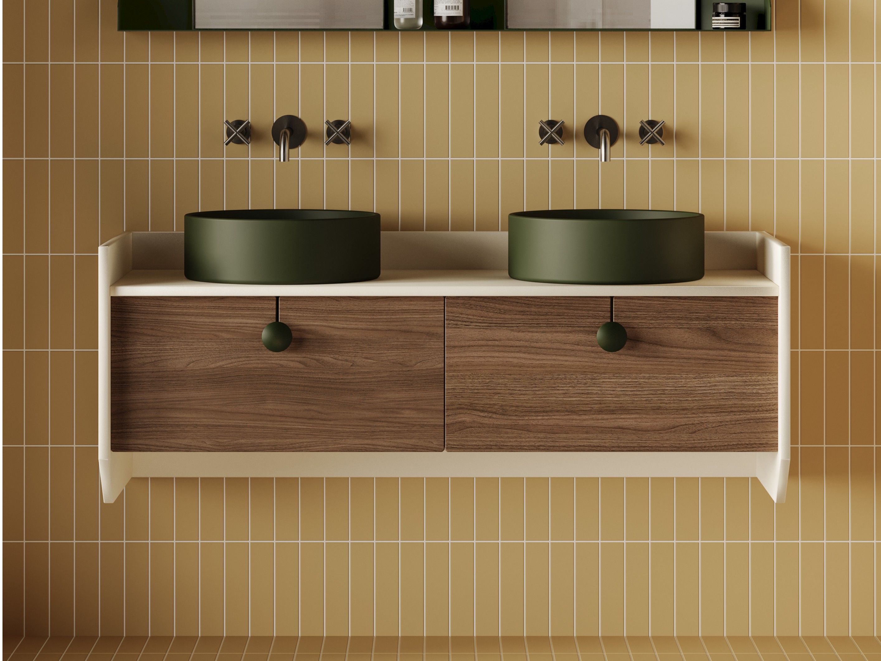 Двойной подвесной умывальник с ящиками Ex.T Swing ARCH-00101374