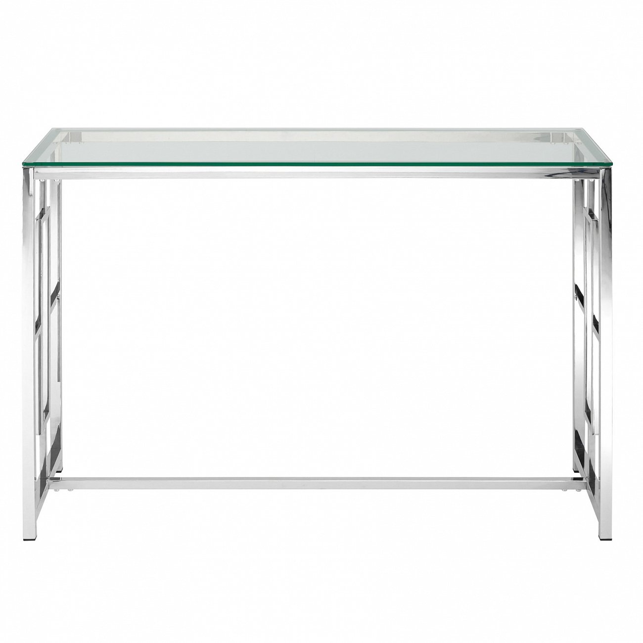 Консоль стеклянная 120х40 см прозрачная с серебром "Бруклин" STOOL GROUP  00-3881907 Серебро  - Вид №3