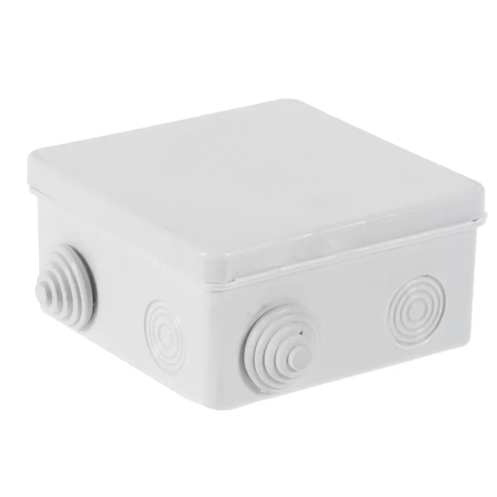 Распределительная коробка открытая TDM 100x100x55 мм 8 вводов IP54 цвет серый STLM-2083119