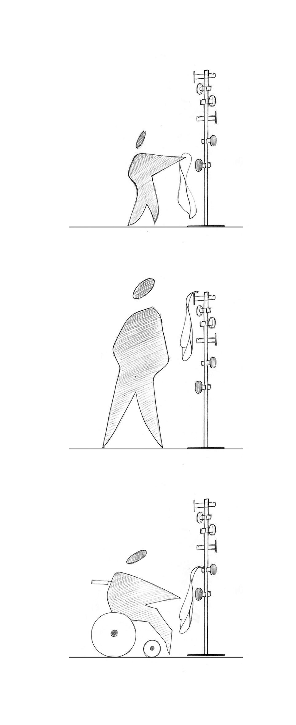 Стальная напольная вешалка с порошковым покрытием Caimi Brevetti LUTHEA ARCH-00090855 - Вид №6