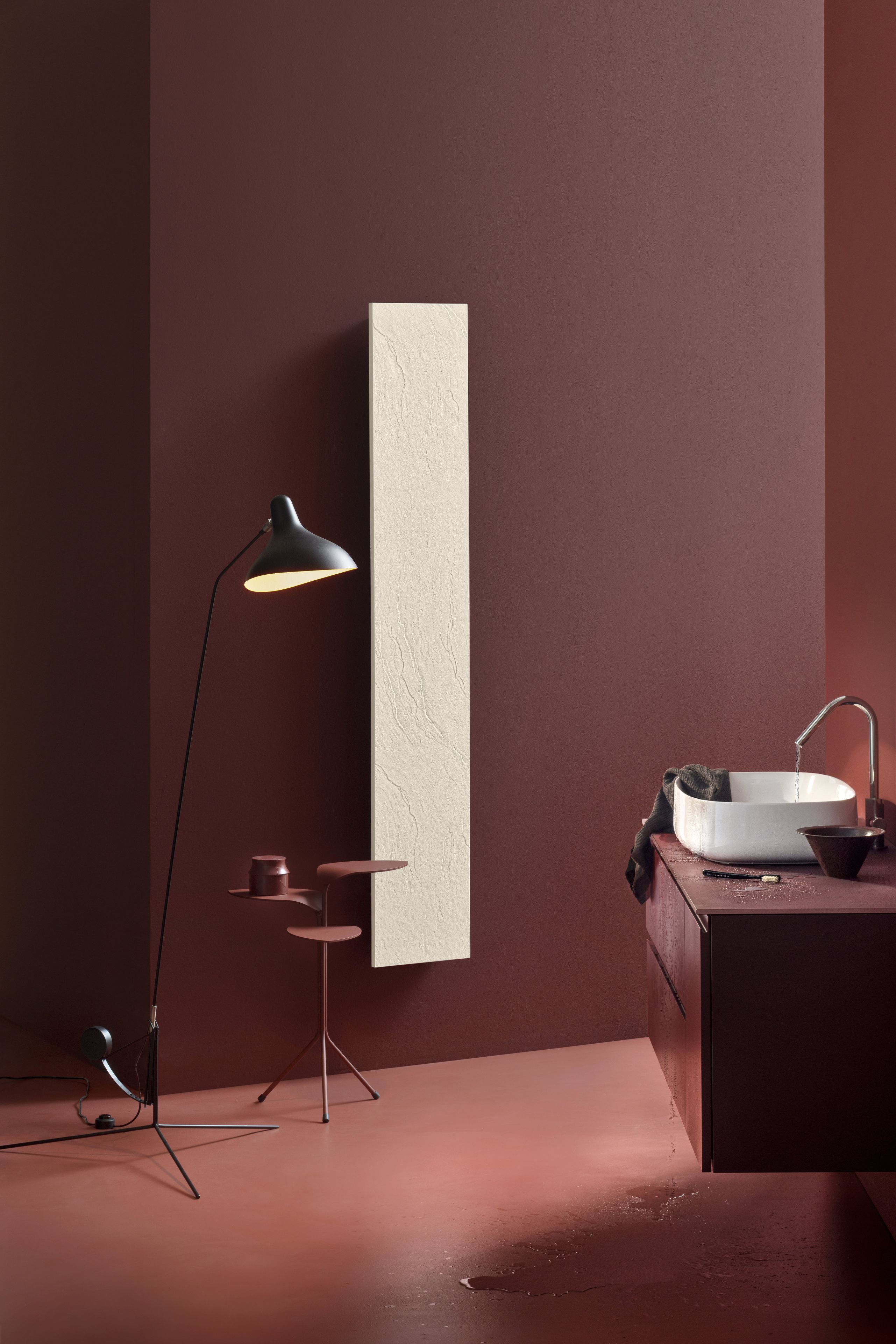 Мраморный порошок вертикальная панель полотенцесушитель ARBLU ARCH-00039738 - Вид №1