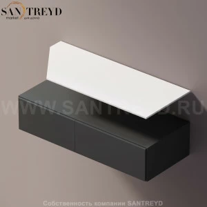 Agape ELL Подвесная столешница с возможностью установки 1-2 раковины. Размер: длина от 120 см до 140 см. Отделка: белый кориан AELLN1MAC1214ZZ