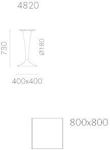 Pedrali Стальной стол по контракту Dream 4820 - Вид №2