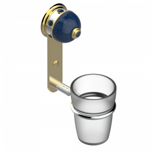A1W-536 Стакан настенный для зубных щёток Thg-paris Sully с лазуритом Хром/золото