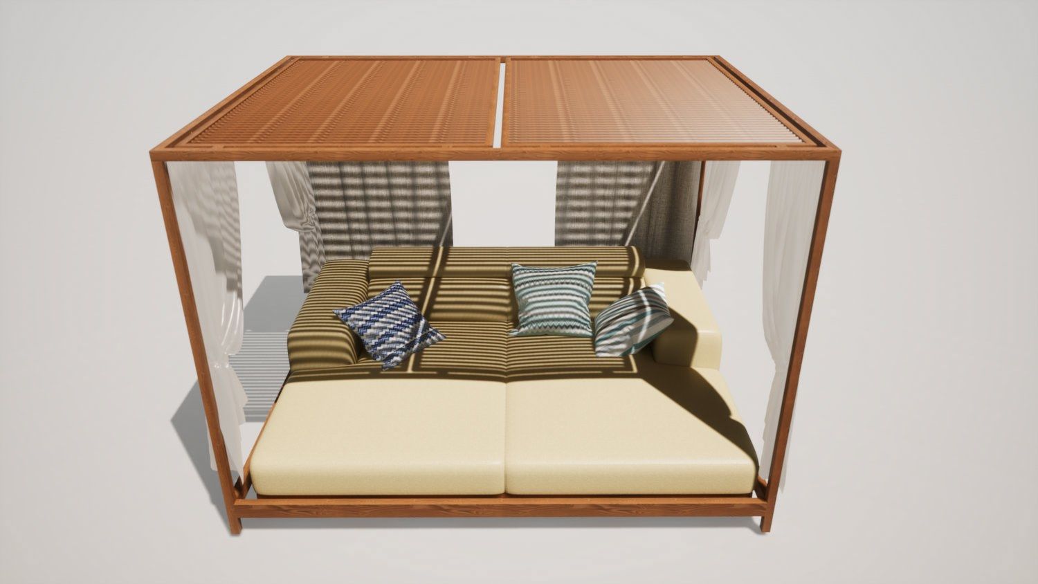 Садовая кровать с навесом iroko с солнцезащитным козырьком Formitalia Piera ARCH-00130055 - Вид №4